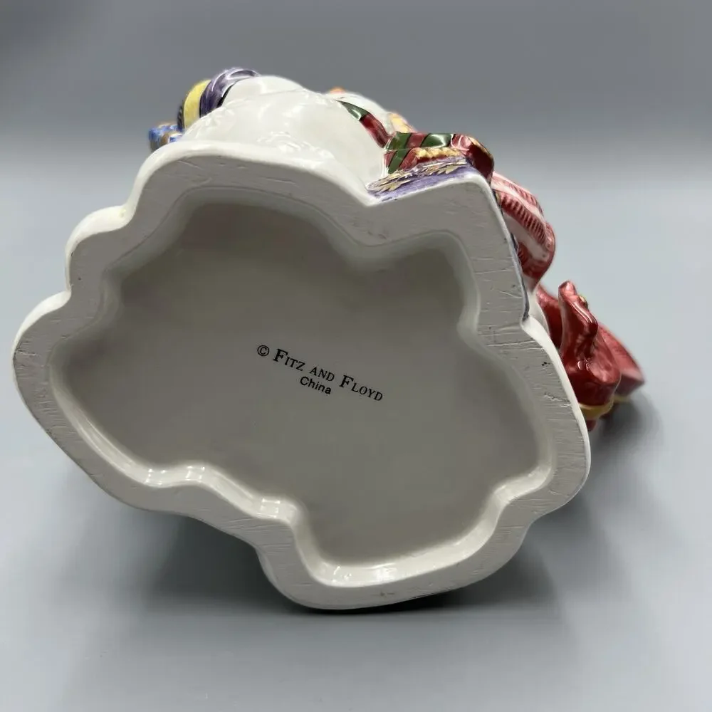 VTG Fitz‎ & Floyd Frosty Folks Snowman Pitcher 90s Ceramic Christmas 1.5 Qt